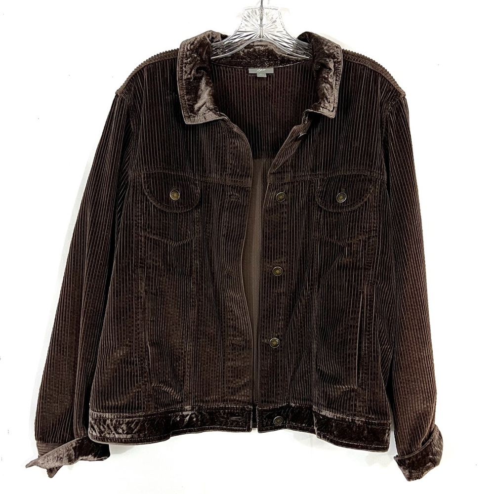 J. Jill | Brown Corduroy and Velvet Jacket